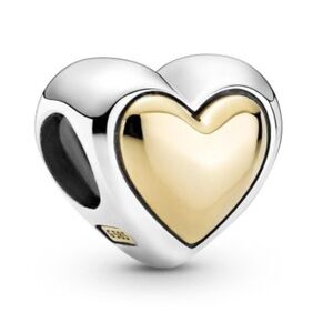 NEW Pandora silver and Gold Heart charm